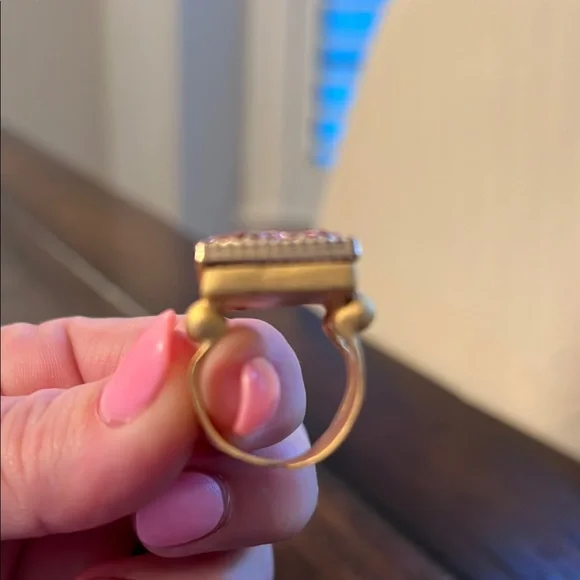 Pink and Gold Intricate Filigree Ring - Picture 2 of 4